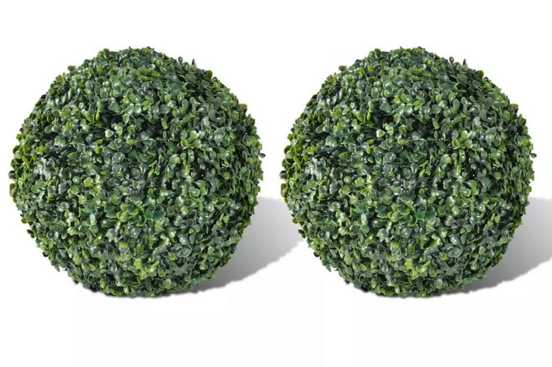 Buksbomball kunstige blader 27 cm 2 stk - Grønn - Kunstige planter - Blomsterdekorasjon