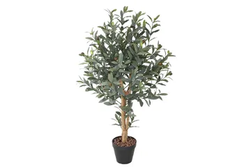 Grønn plante Oliven H90cm 2 grener svart krukke - Interiør - Dekorasjon & innredningsdetaljer - Kunstige planter