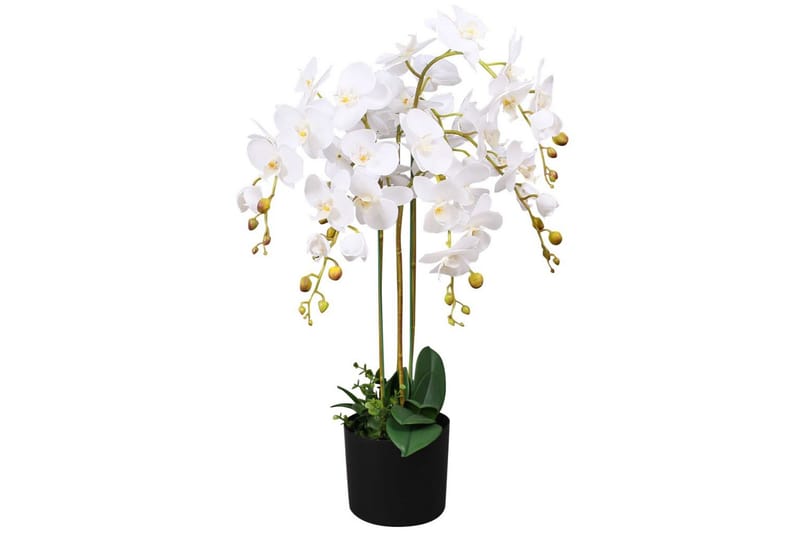 Kunstig Orkidé med Potte 75 cm Hvit - Kunstige planter - Blomsterdekorasjon
