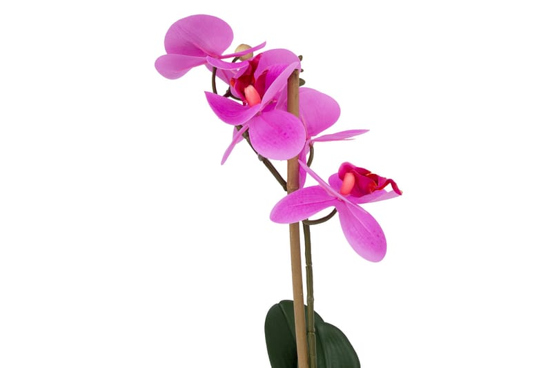 Lilla Orkidea 46 cm på Svart Krukke - Kunstige planter - Blomsterdekorasjon