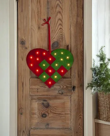 Merry hengende dekorasjon 25 cm - rød og grønn - Interiør - Dekorasjon & innredningsdetaljer - Julepynt & juledekorasjon