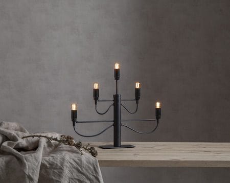 Milano lysestake 46 cm - matt svart - Interiør - Dekorasjon & innredningsdetaljer - Julepynt & juledekorasjon
