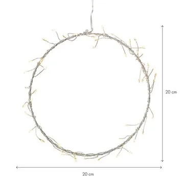 Poppy krans med belysning 20 cm - sølvfarget - Interiør - Dekorasjon & innredningsdetaljer - Julepynt & juledekorasjon