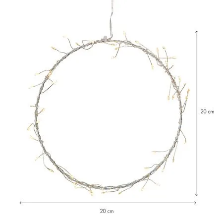 Poppy krans med belysning 20 cm - sølvfarget - Interiør - Dekorasjon & innredningsdetaljer - Julepynt & juledekorasjon