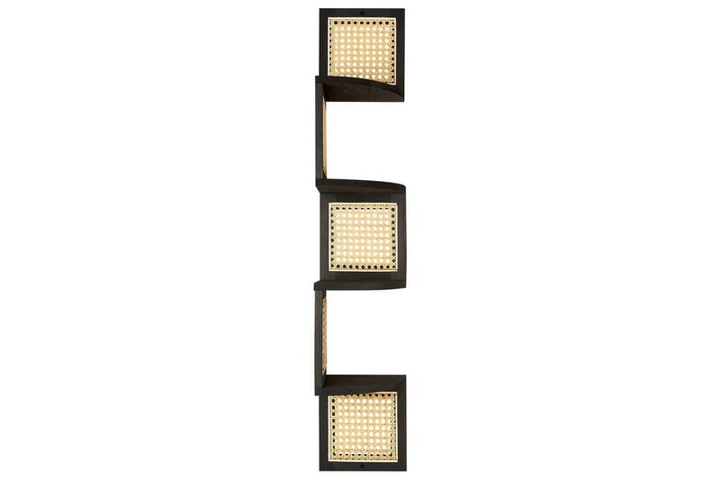 Alder Veggmontert Bokhylle 19 cm i Tre med Lyst Treutseende - Svart|Beige - Oppbevaring - Hylle - Bokhylle