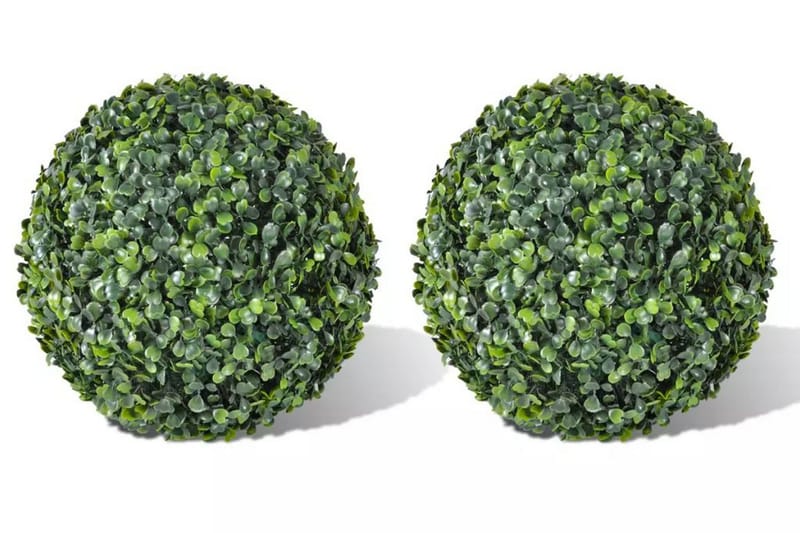 Buksbomball kunstige blader 35 cm 2 stk - Grønn - Kunstige planter - Blomsterdekorasjon