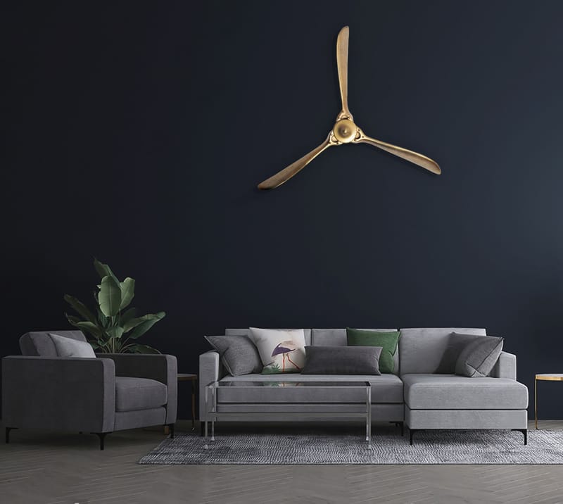 Ilvik veggdekorasjon Propell 85x85 cm i metall - gull - Interiør - Dekorasjon & innredningsdetaljer - Pyntegjenstander - Skulptur