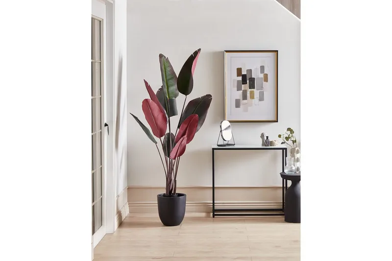 Konstgjord växt Beliani Banana Tree Grön/svart/röd, 95x95x170 cm Green||Black||Red - Interiør - Dekorasjon & innredningsdetaljer - Pyntegjenstander - Blomsterdekorasjon