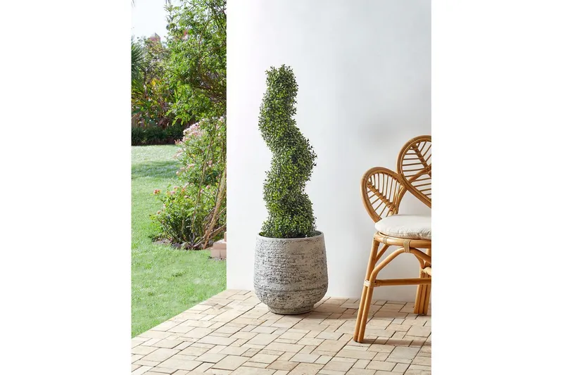 Konstgjord växt Beliani Buxus Spiral Tree 30x30x98 cm Green||Black - Interiør - Dekorasjon & innredningsdetaljer - Pyntegjenstander - Blomsterdekorasjon