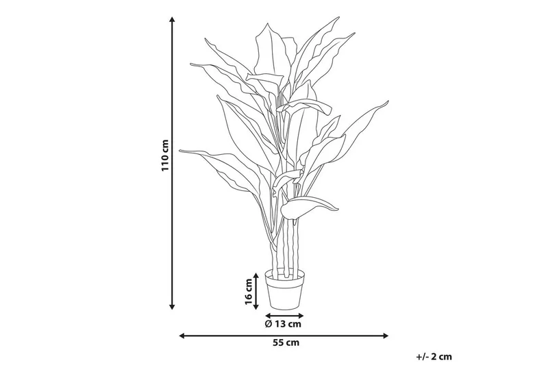 Konstgjord växt Beliani Dieffenbachia 55x55x110 cm Green||Black - Interiør - Dekorasjon & innredningsdetaljer - Pyntegjenstander - Blomsterdekorasjon