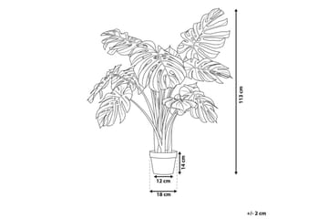 Konstgjord växt Beliani Monstera Plant 12x12x113 cm Green||Black - Interiør - Dekorasjon & innredningsdetaljer - Pyntegjenstander - Blomsterdekorasjon