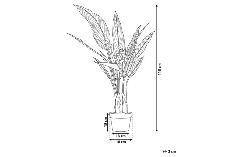 Konstgjord växt Beliani Strelitzia Tree Green||Black||Orange - Interiør - Dekorasjon & innredningsdetaljer - Pyntegjenstander - Blomsterdekorasjon