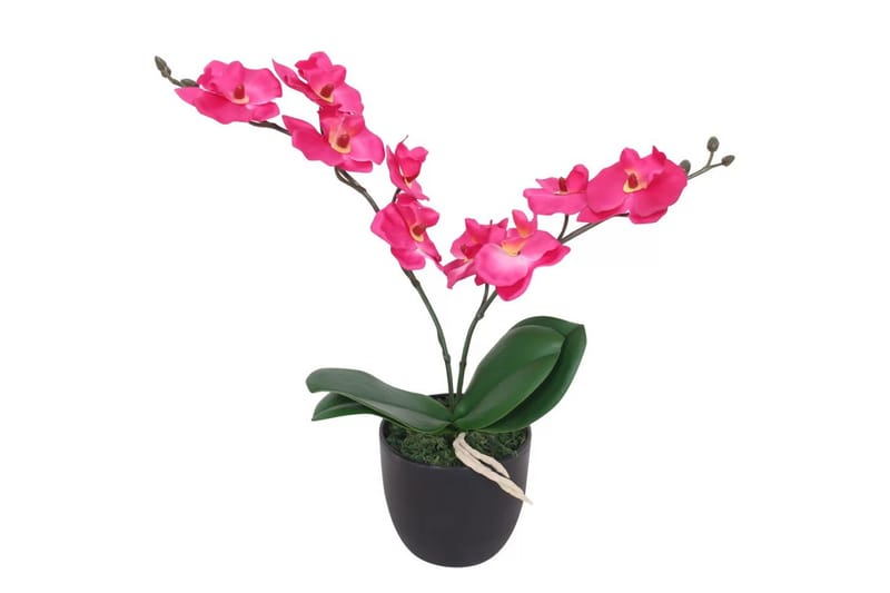 Kunstig Orkidé med Potte 30 cm Hvit - Rosa|Grå - Kunstige planter - Blomsterdekorasjon