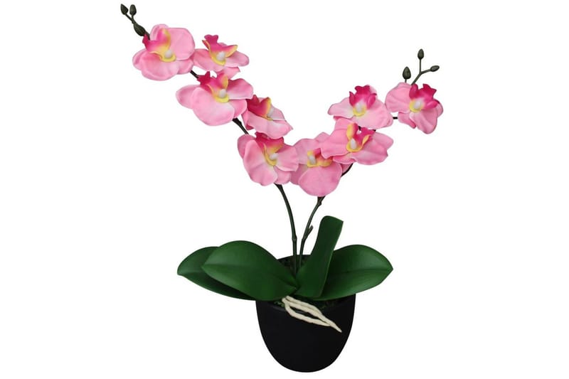 Kunstig Orkidé med Potte 30 cm Rosa - Rosa|Grønn - Kunstige planter - Blomsterdekorasjon