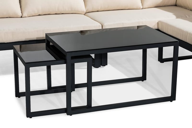 Loungegruppe Bullerö - Svart/Teak - Hagemøbler & utemiljø - Loungemøbler - Loungegrupper