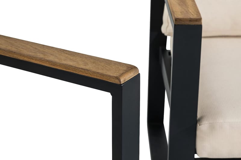 Loungegruppe Bullerö - Svart/Teak - Hagemøbler & utemiljø - Loungemøbler - Loungegrupper