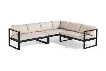 Loungegruppe Bullerö - Svart/Teak - Hagemøbler & utemiljø - Loungemøbler - Loungegrupper