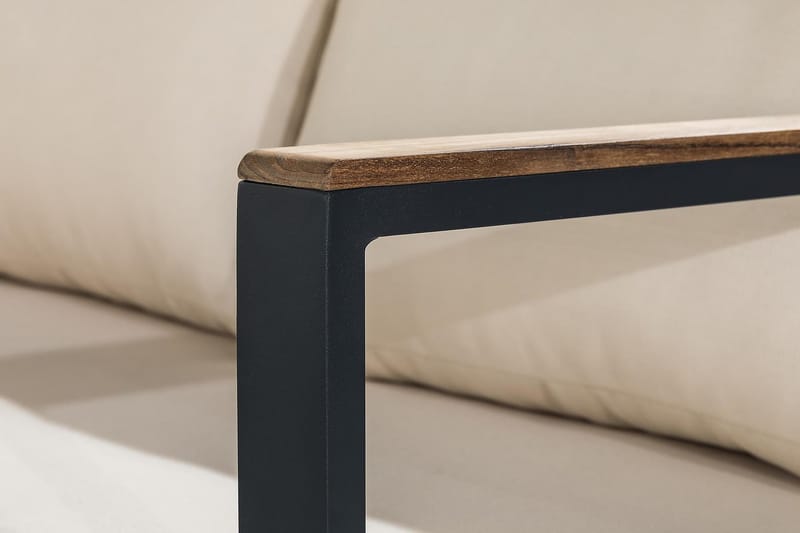 Loungegruppe Bullerö - Svart/Teak - Hagemøbler & utemiljø - Loungemøbler - Loungegrupper