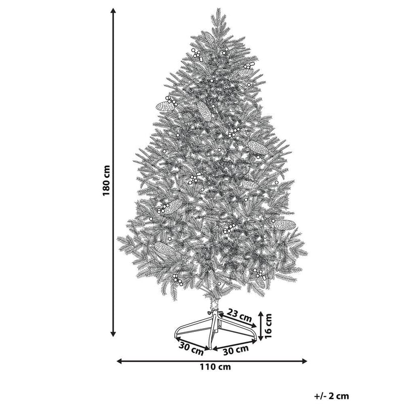 Palomar Plastgran 180 cm med Belysning - Grønn/Svart - Interiør - Dekorasjon & innredningsdetaljer - Julepynt & juledekorasjon - Plastjuletre