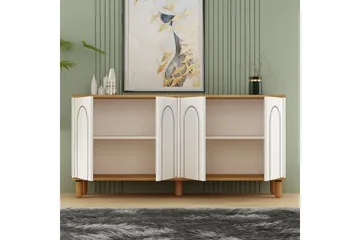 Salven Skulptur 150x73 cm - Eik/Hvit - Oppbevaring - Oppbevaringsmøbler - Sideboard & skjenk