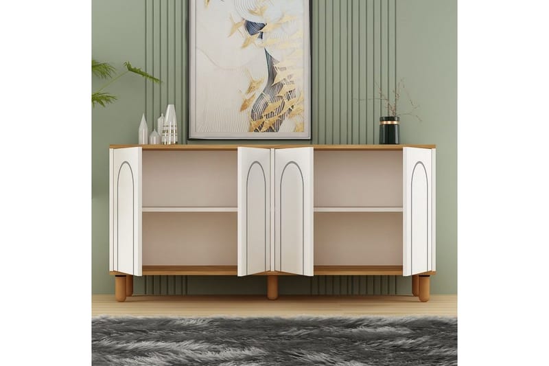 Salven Skulptur 150x73 cm - Eik/Hvit - Oppbevaring - Oppbevaringsmøbler - Sideboard & skjenk