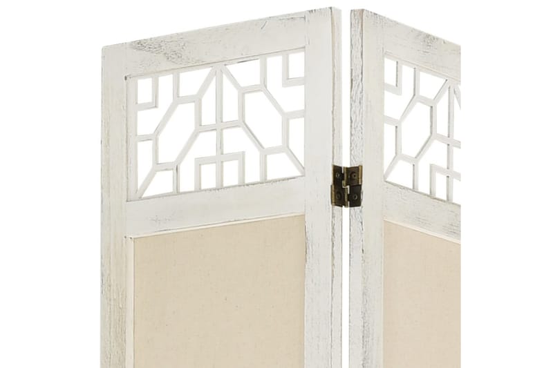 4-Panel Room Divider Cream 140x165 cm Fabric - Krem - Romdelere - Bretteskjerm
