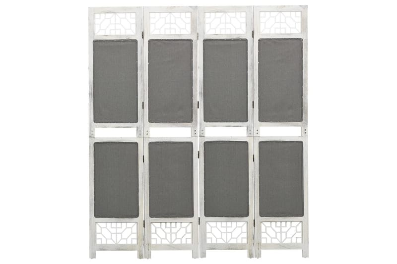 4-Panel Room Divider Grey 140x165 cm Fabric - Grå - Skjermvegg - Romdelere