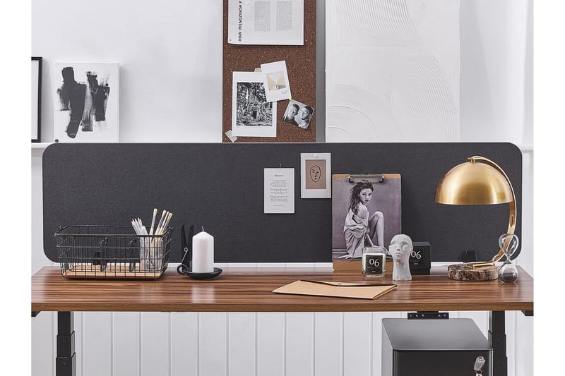 Avskjerming for Skrivebord 160x40 cm grå WALLY - Grå - Avskjerming skrivebord
