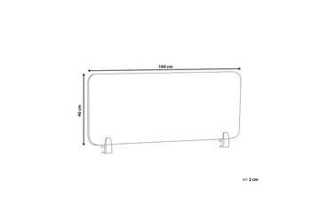Avskjerming for Skrivebord 160x40 cm grå WALLY - Grå - Interiør - Dekorasjon & innredningsdetaljer - Romdelere - Avskjerming skrivebord