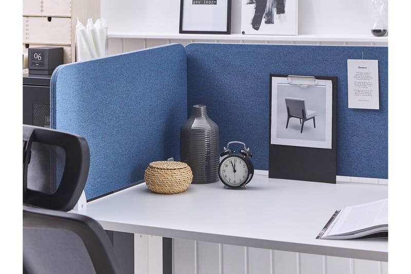 Skjold til skrivebord 160 x 40 cm blå WALLY - Blå - Avskjerming skrivebord