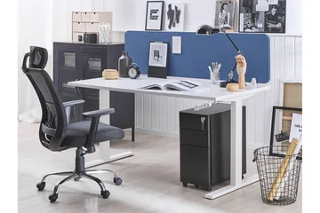 Skjold til skrivebord 160 x 40 cm blå WALLY - Blå - Interiør - Dekorasjon & innredningsdetaljer - Romdelere - Avskjerming skrivebord