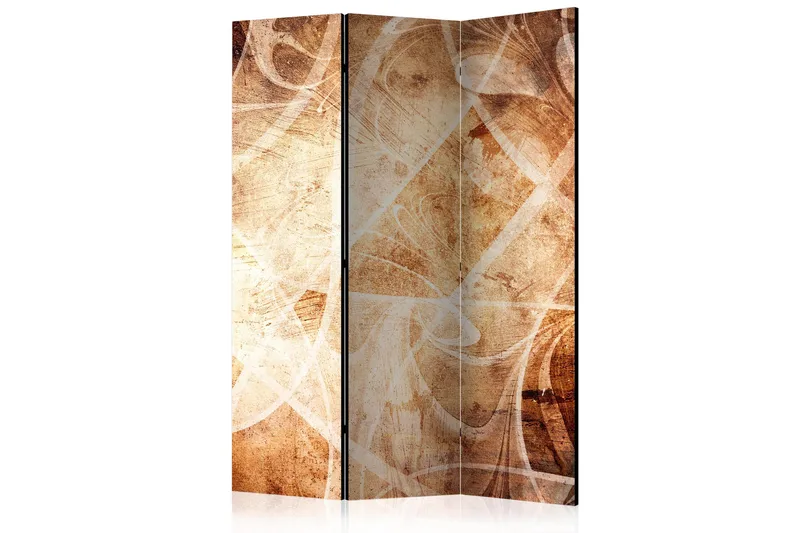 Kadira Sammenleggbar Romdeler 135x172 cm med Abstrakt Mønster i Stoff, Beige|Brun
