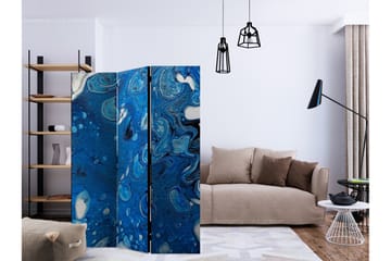 Kadira Sammenleggbar Romdeler 135x172 cm med Abstrakt Mønster i Stoff - Blå|Hvit|Svart - Interiør - Dekorasjon & innredningsdetaljer - Romdelere