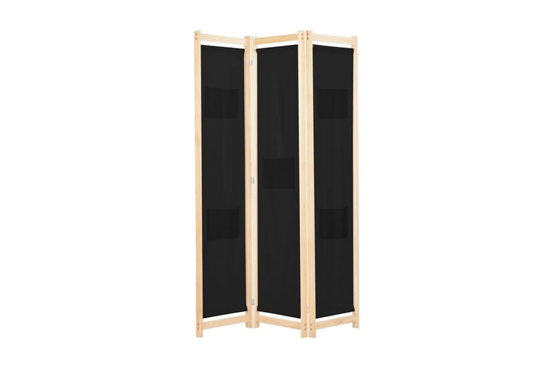 Romdeler 3 paneler svart 120x170x4 cm stoff - Svart - Romdelere - Skjermvegg