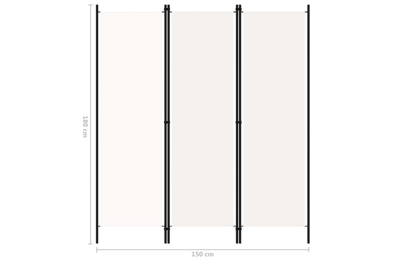 Romdeler 3 paneler hvit 150x180 cm - Romdelere - Skjermvegg