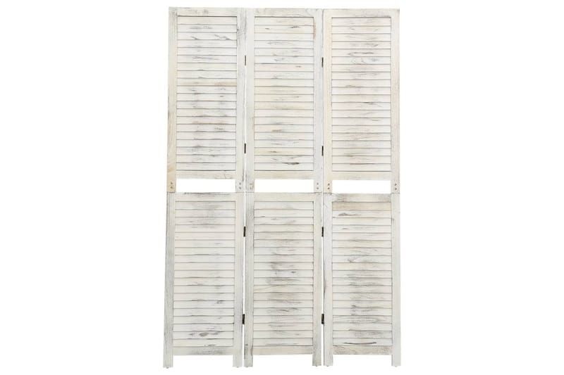 Romdeler 3 paneler antikk hvit 105x165 cm tre - Hvit - Romdelere - Skjermvegg