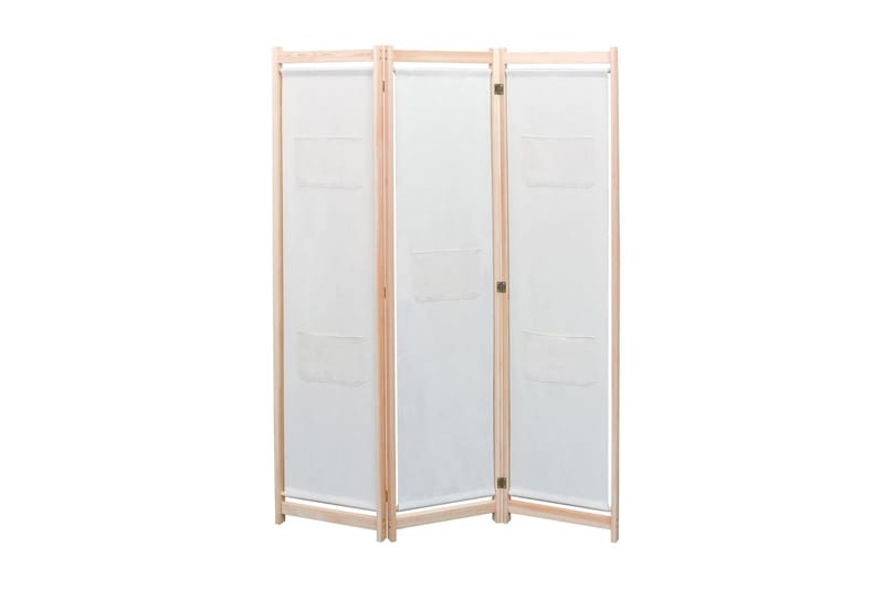Romdeler 3 paneler krem 120x170x4 cm stoff - Hvit - Skjermvegg - Romdelere