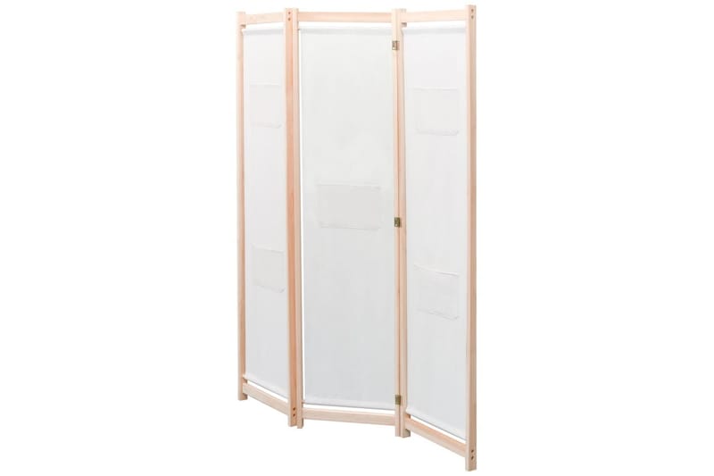 Romdeler 3 paneler krem 120x170x4 cm stoff - Hvit - Skjermvegg - Romdelere