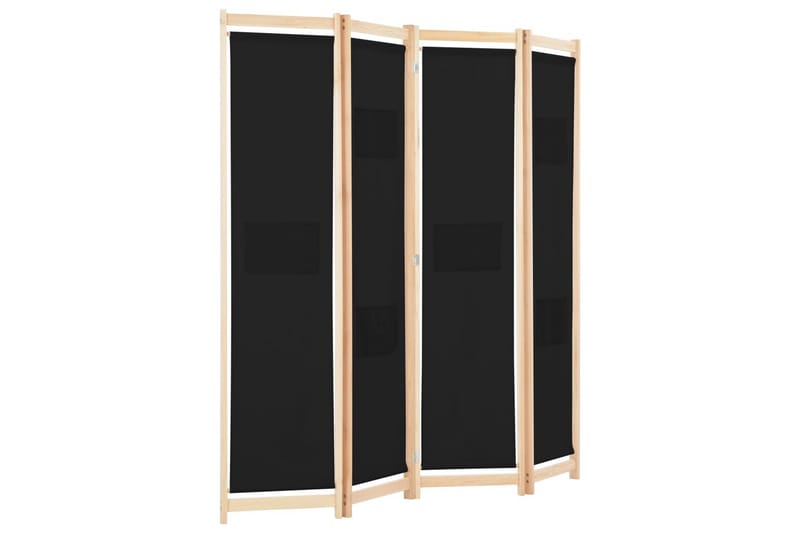 Romdeler 4 paneler svart 160x170x4 cm stoff - Svart - Romdelere - Skjermvegg