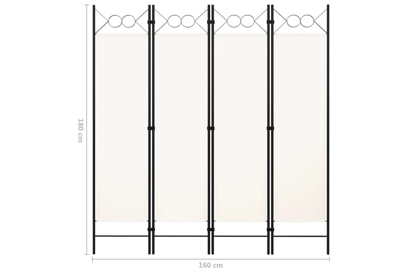 Romdeler 4 paneler hvit 160x180 cm - Romdelere - Skjermvegg