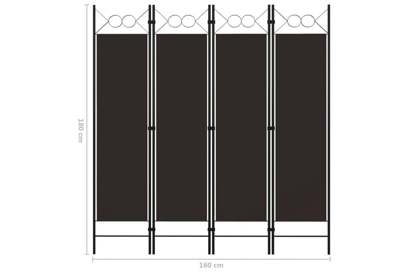 Romdeler 4 paneler brun 160x180 cm - Romdelere - Skjermvegg