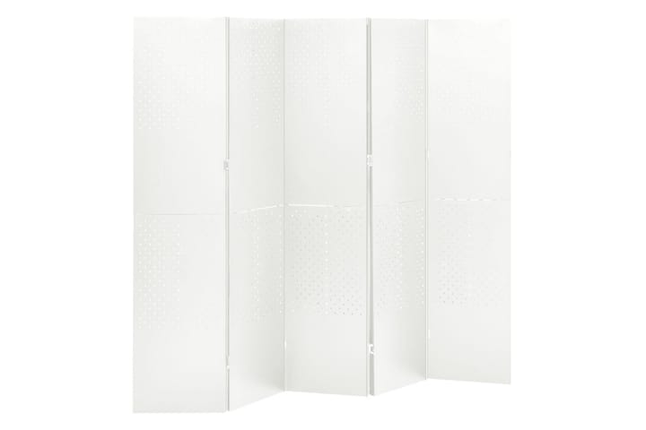 Romdeler 4 paneler 2 stk hvit 200x180 cm stål - Hvit - Bretteskjerm - Romdelere