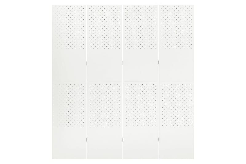 Romdeler 4 paneler hvit 160x180 cm stål - Hvit - Romdelere - Bretteskjerm