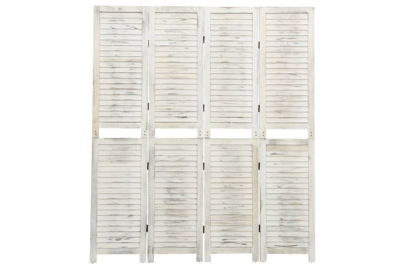 Romdeler 4 paneler antikk hvit 140x165 cm tre - Hvit - Romdelere - Skjermvegg