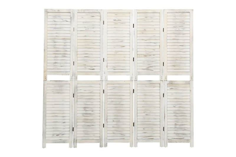 Romdeler 5 paneler antikk hvit 178,5x166 cm heltre - Hvit - Romdelere - Skjermvegg