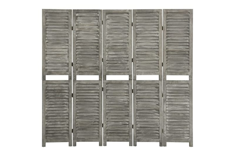 Romdeler 5 paneler grå 179x166 cm heltre - Grå - Romdelere - Skjermvegg