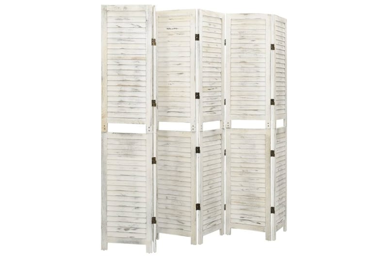 Romdeler 5 paneler antikk hvit 215x166 cm heltre - Hvit - Romdelere - Skjermvegg