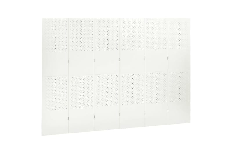 Romdeler 6 paneler 2 stk hvit 240x180 cm stål - Hvit - Romdelere - Bretteskjerm