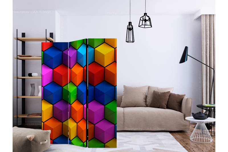 Romdeler Colorful Geometric Boxes - Artgeist sp. z o. o. - Romdelere - Bretteskjerm