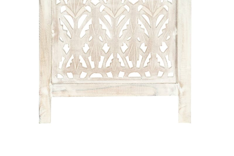 Romdeler håndskåret 3 paneler hvit 120x165 cm heltre mango - Romdelere - Skjermvegg